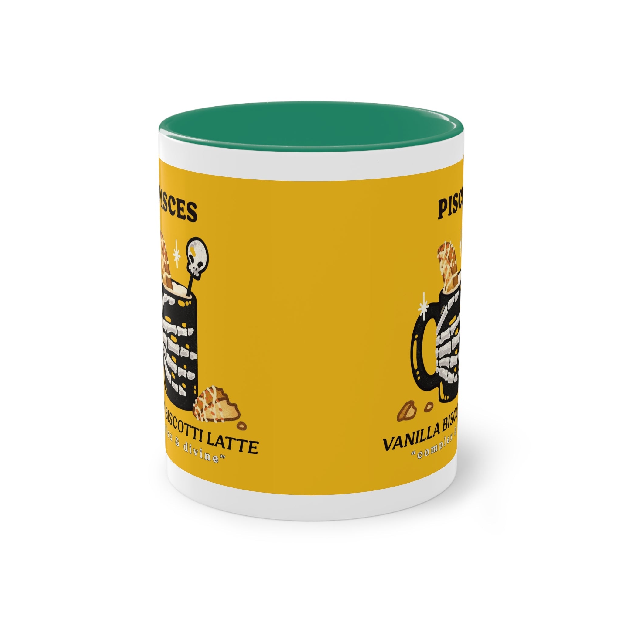 creepy cute mugs Pisces Zodiac Two - Tone Coffee Mug, Horoscope Gift, Astrology Mug, Unique Coffee Cup, Personalized Birthday Present - Metamorphosis Creations