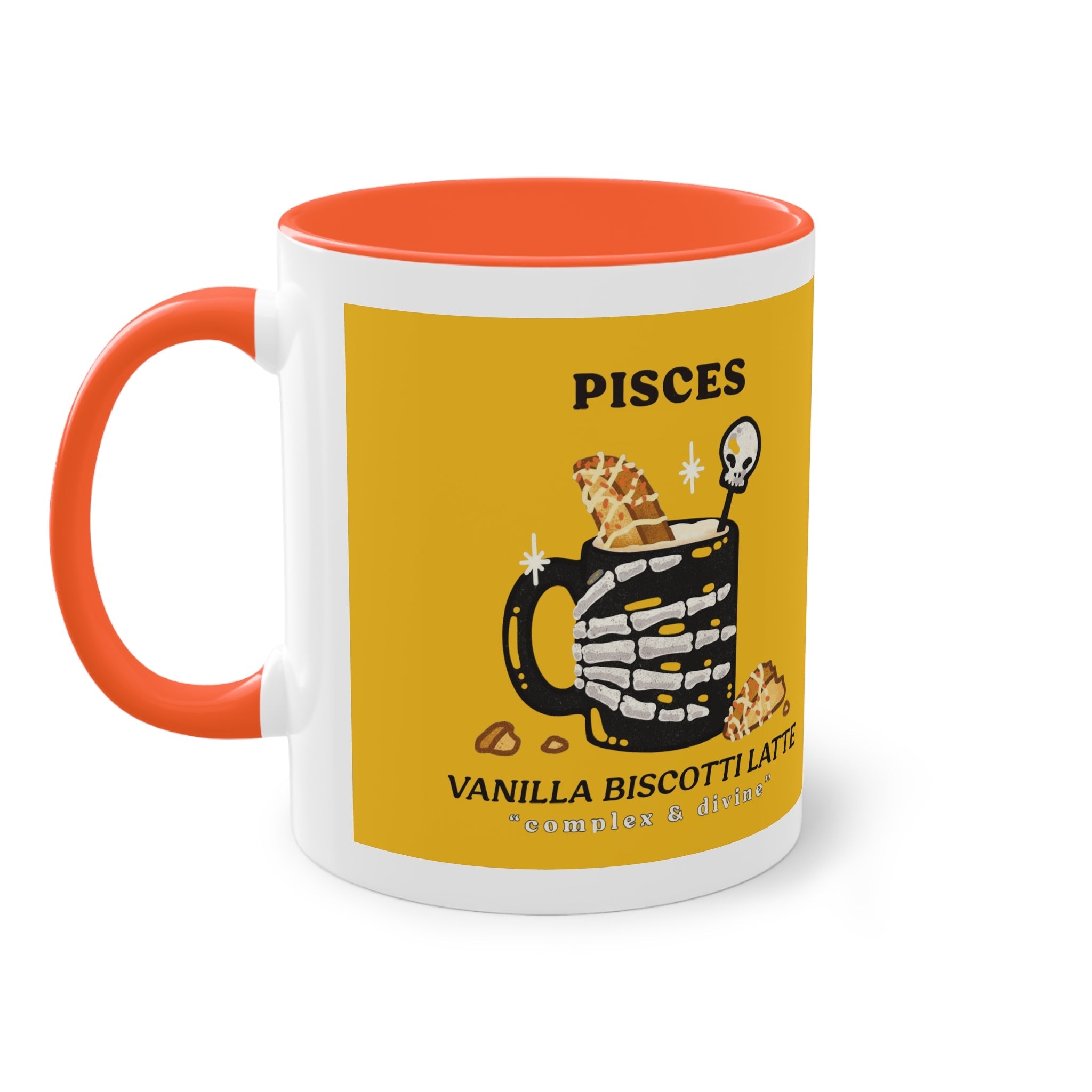 creepy cute mugs Pisces Zodiac Two - Tone Coffee Mug, Horoscope Gift, Astrology Mug, Unique Coffee Cup, Personalized Birthday Present - Metamorphosis Creations