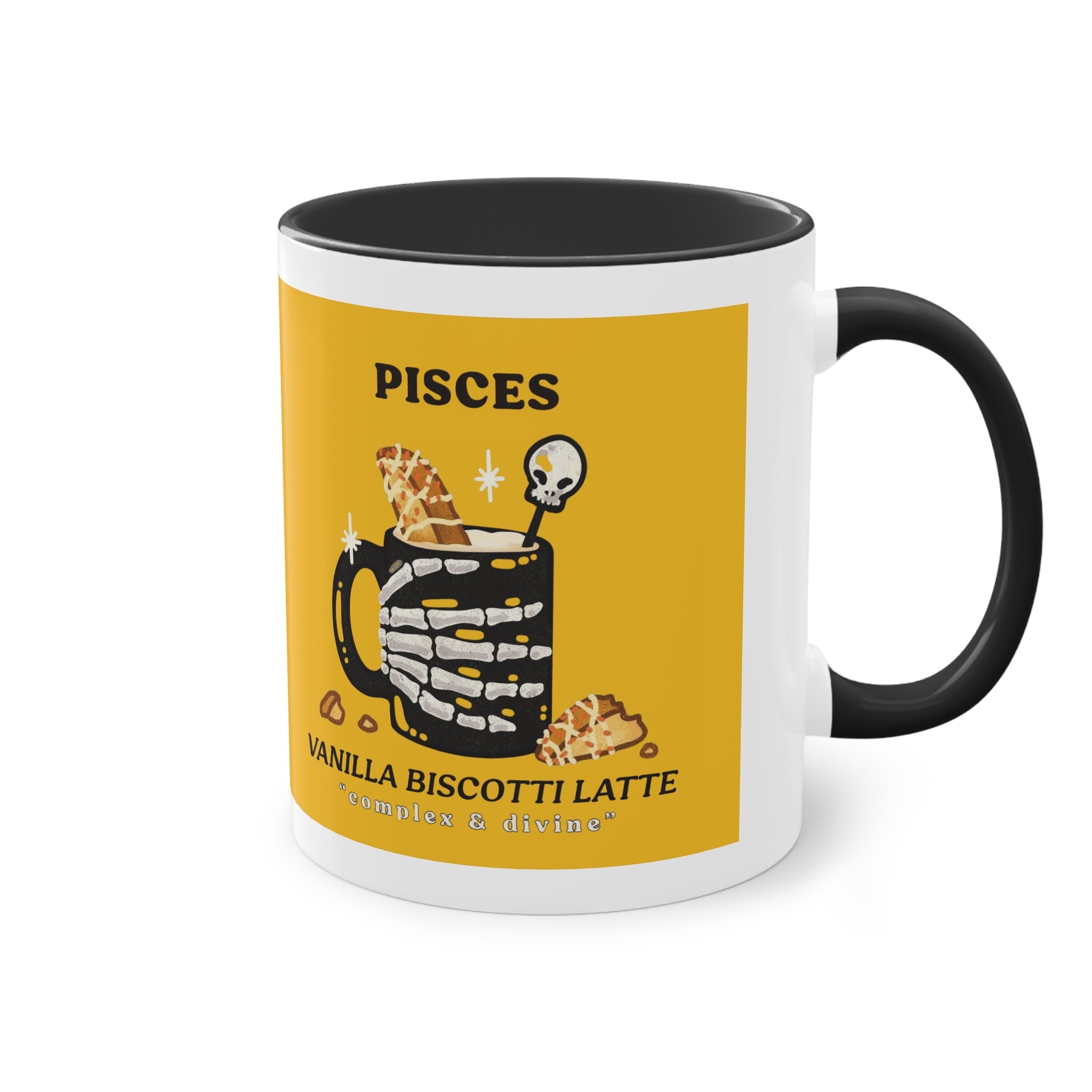creepy cute mugs Pisces Zodiac Two - Tone Coffee Mug, Horoscope Gift, Astrology Mug, Unique Coffee Cup, Personalized Birthday Present - Metamorphosis Creations