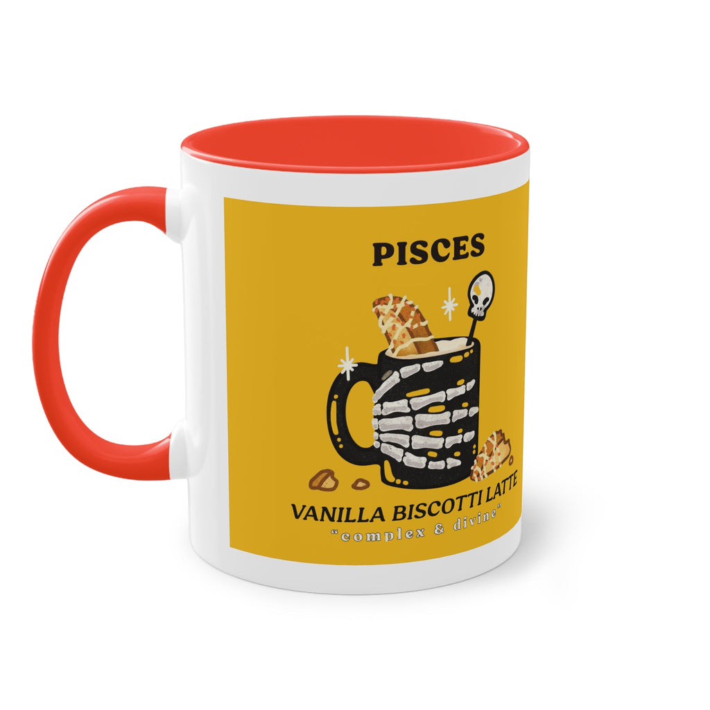 creepy cute mugs Pisces Zodiac Two - Tone Coffee Mug, Horoscope Gift, Astrology Mug, Unique Coffee Cup, Personalized Birthday Present - Metamorphosis Creations