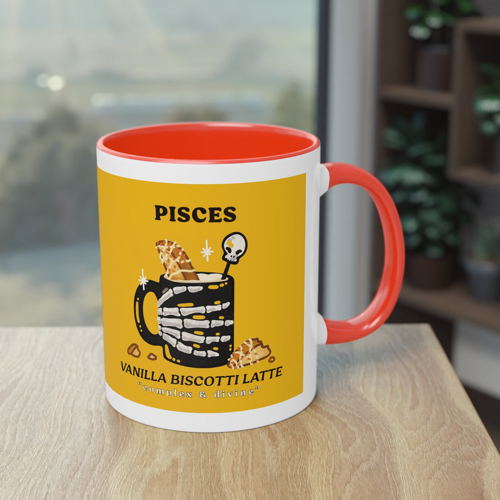 creepy cute mugs Pisces Zodiac Two - Tone Coffee Mug, Horoscope Gift, Astrology Mug, Unique Coffee Cup, Personalized Birthday Present - Metamorphosis Creations