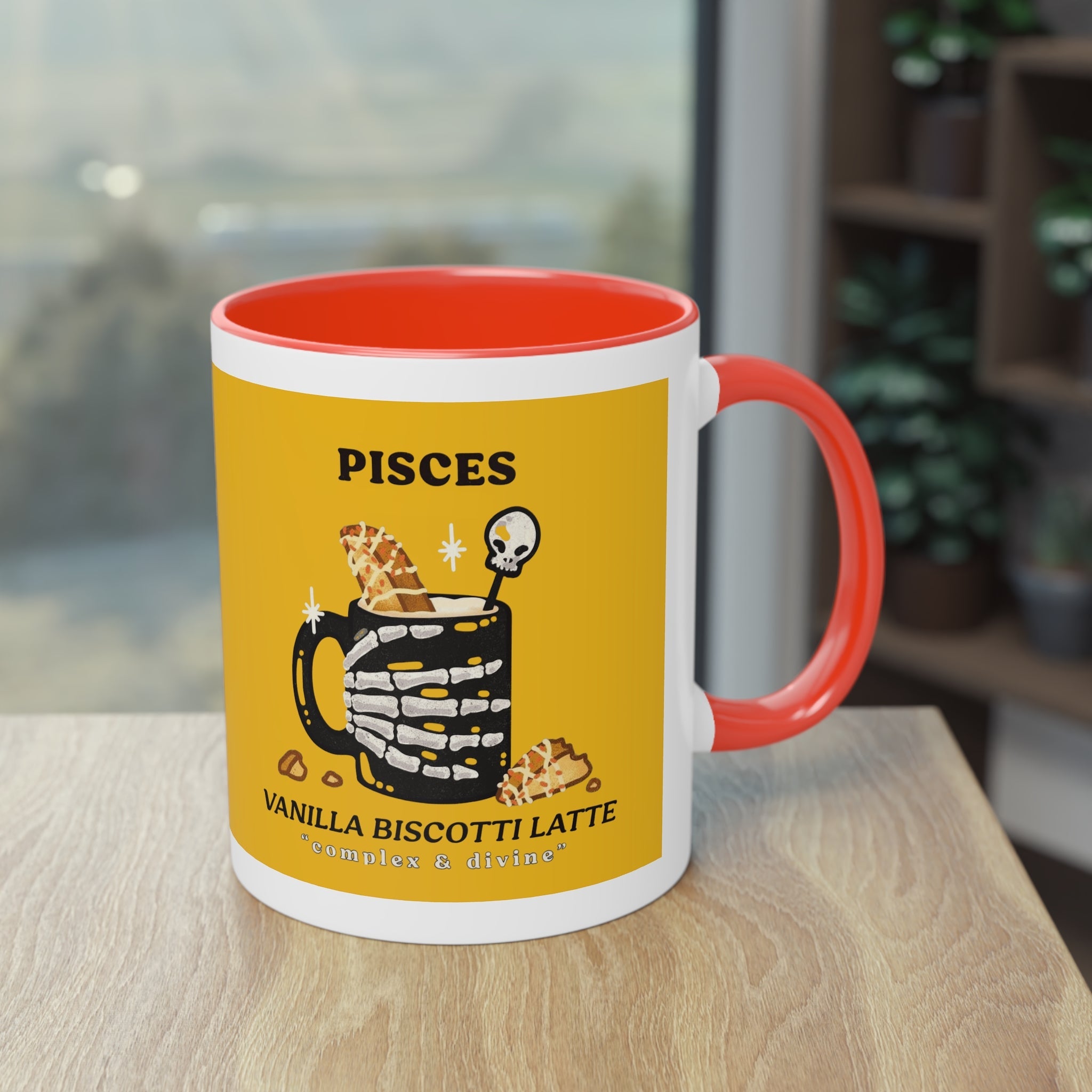 creepy cute mugs Pisces Zodiac Two - Tone Coffee Mug, Horoscope Gift, Astrology Mug, Unique Coffee Cup, Personalized Birthday Present - Metamorphosis Creations
