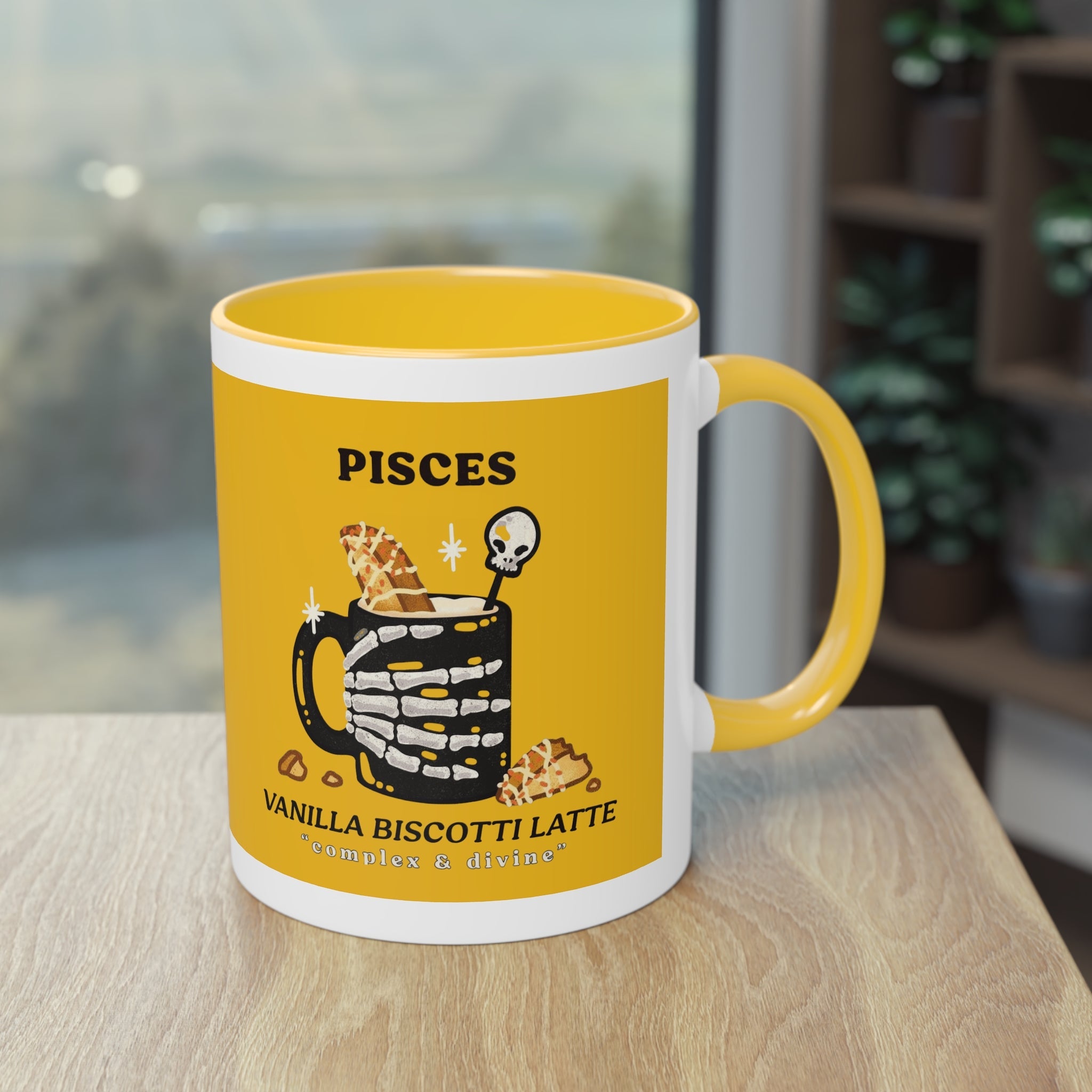 creepy cute mugs Pisces Zodiac Two - Tone Coffee Mug, Horoscope Gift, Astrology Mug, Unique Coffee Cup, Personalized Birthday Present - Metamorphosis Creations