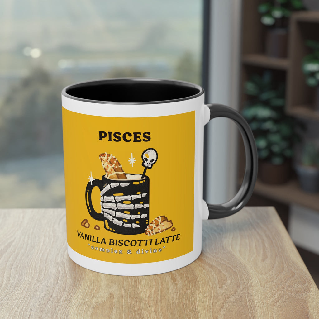 creepy cute mugs Pisces Zodiac Two - Tone Coffee Mug, Horoscope Gift, Astrology Mug, Unique Coffee Cup, Personalized Birthday Present - Metamorphosis Creations