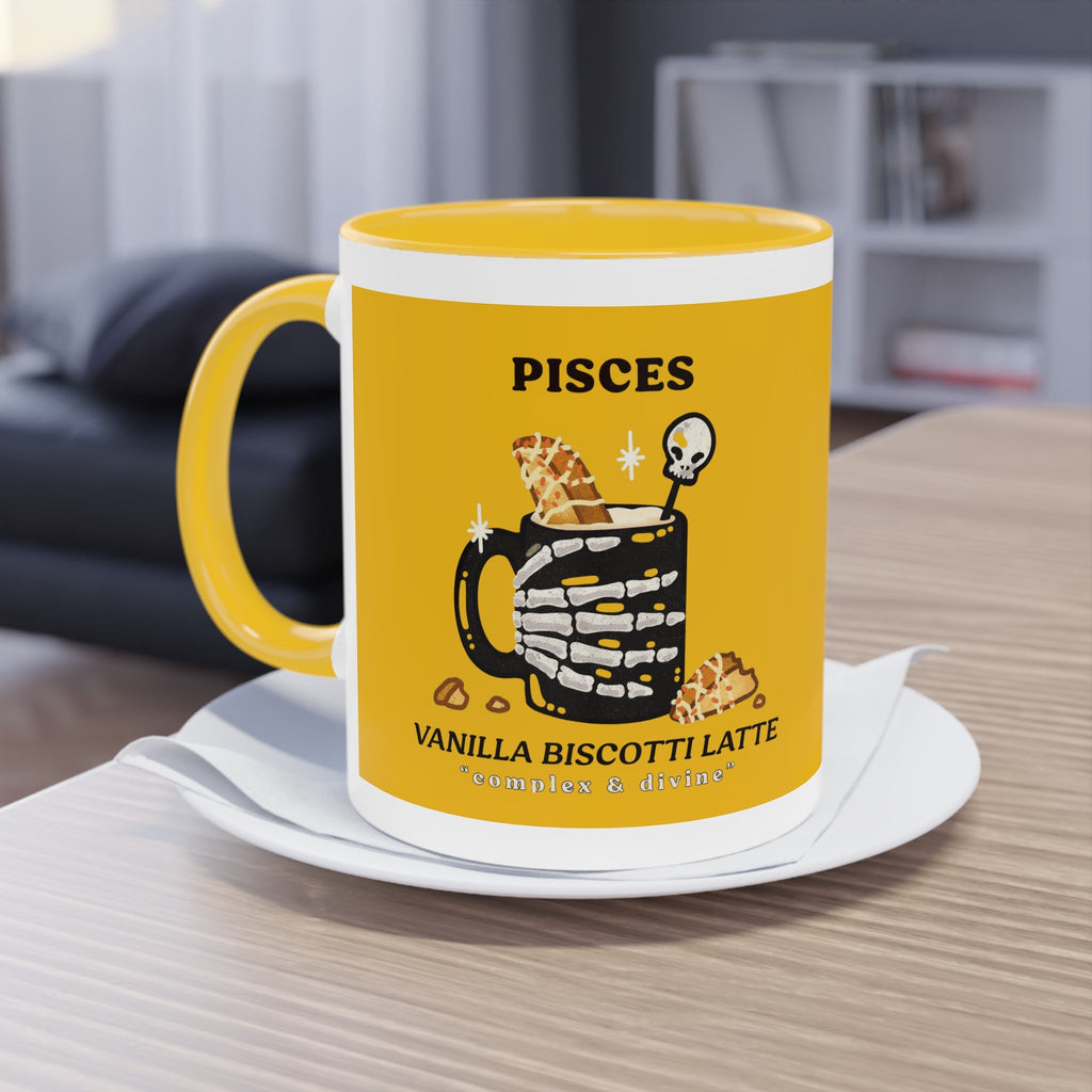 creepy cute mugs Pisces Zodiac Two - Tone Coffee Mug, Horoscope Gift, Astrology Mug, Unique Coffee Cup, Personalized Birthday Present - Metamorphosis Creations