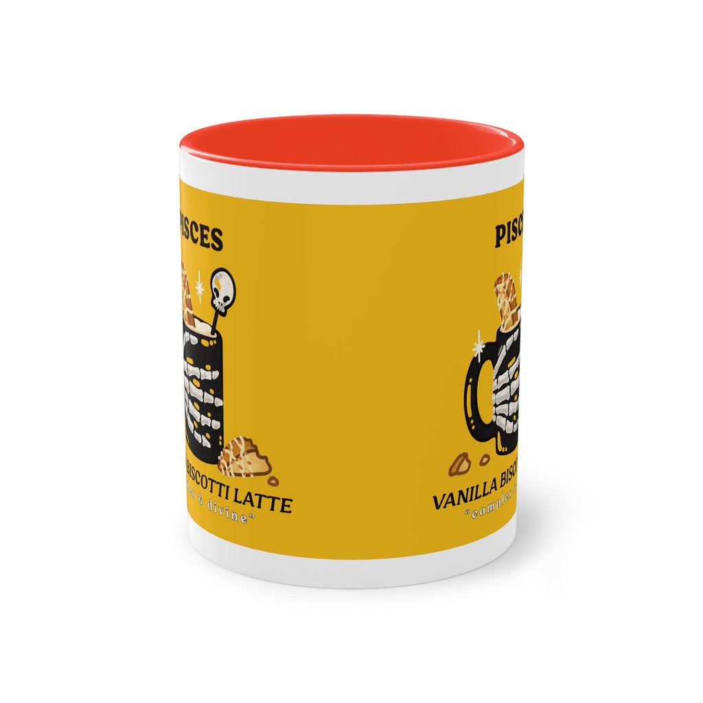 creepy cute mugs Pisces Zodiac Two - Tone Coffee Mug, Horoscope Gift, Astrology Mug, Unique Coffee Cup, Personalized Birthday Present - Metamorphosis Creations