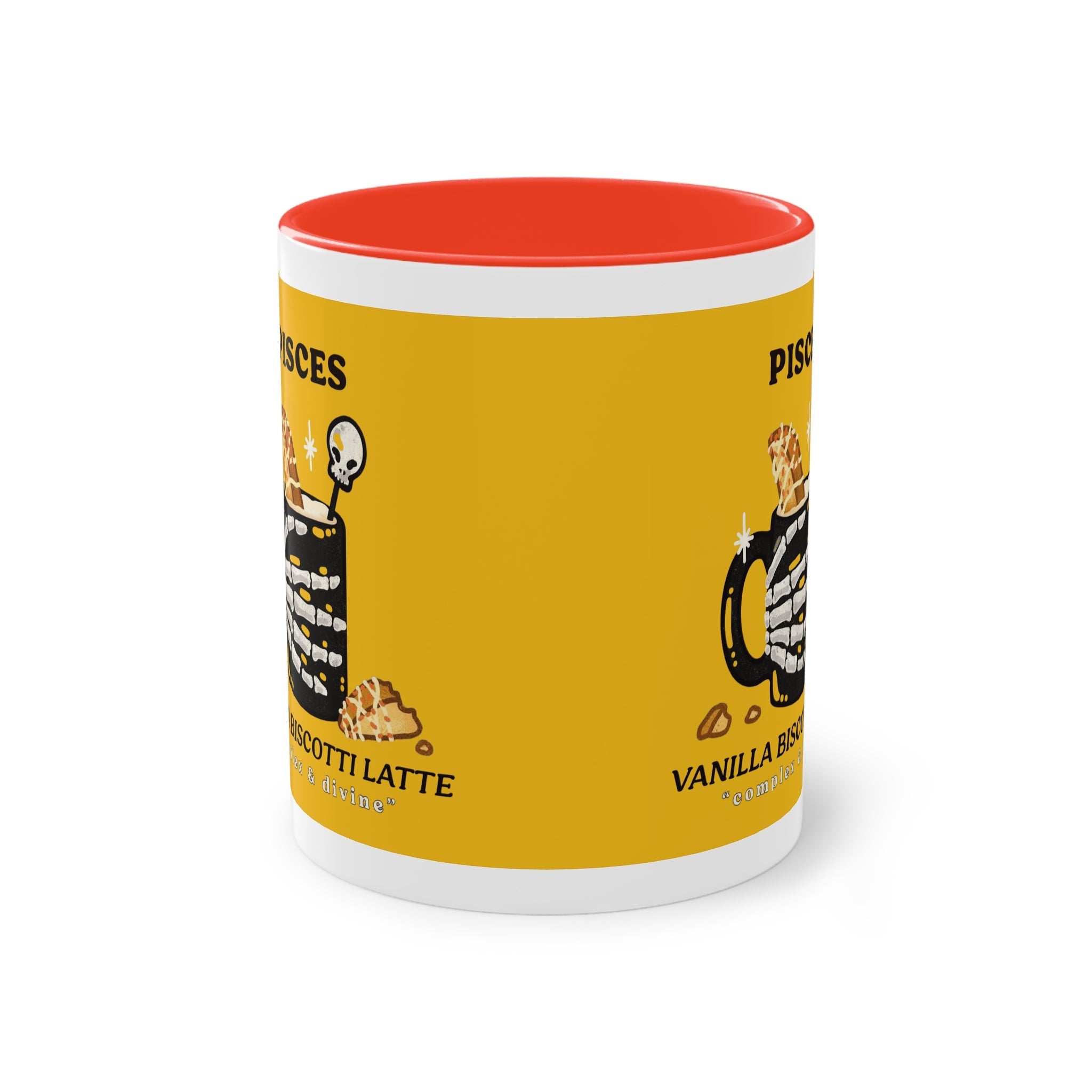creepy cute mugs Pisces Zodiac Two - Tone Coffee Mug, Horoscope Gift, Astrology Mug, Unique Coffee Cup, Personalized Birthday Present - Metamorphosis Creations