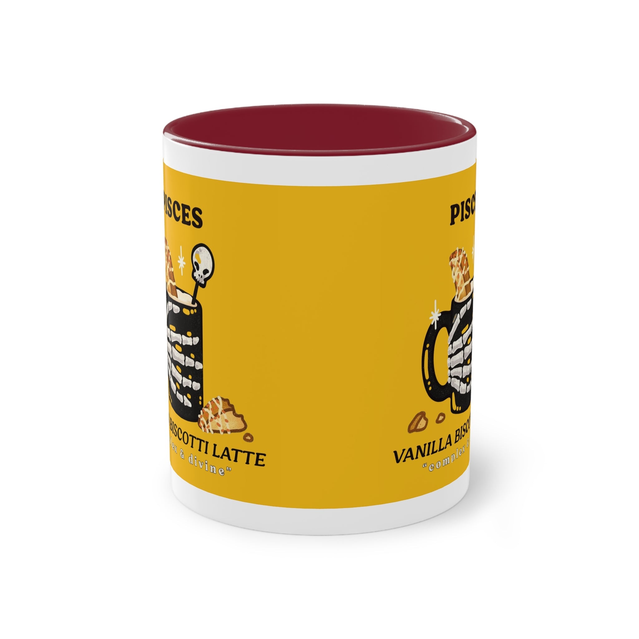 creepy cute mugs Pisces Zodiac Two - Tone Coffee Mug, Horoscope Gift, Astrology Mug, Unique Coffee Cup, Personalized Birthday Present - Metamorphosis Creations