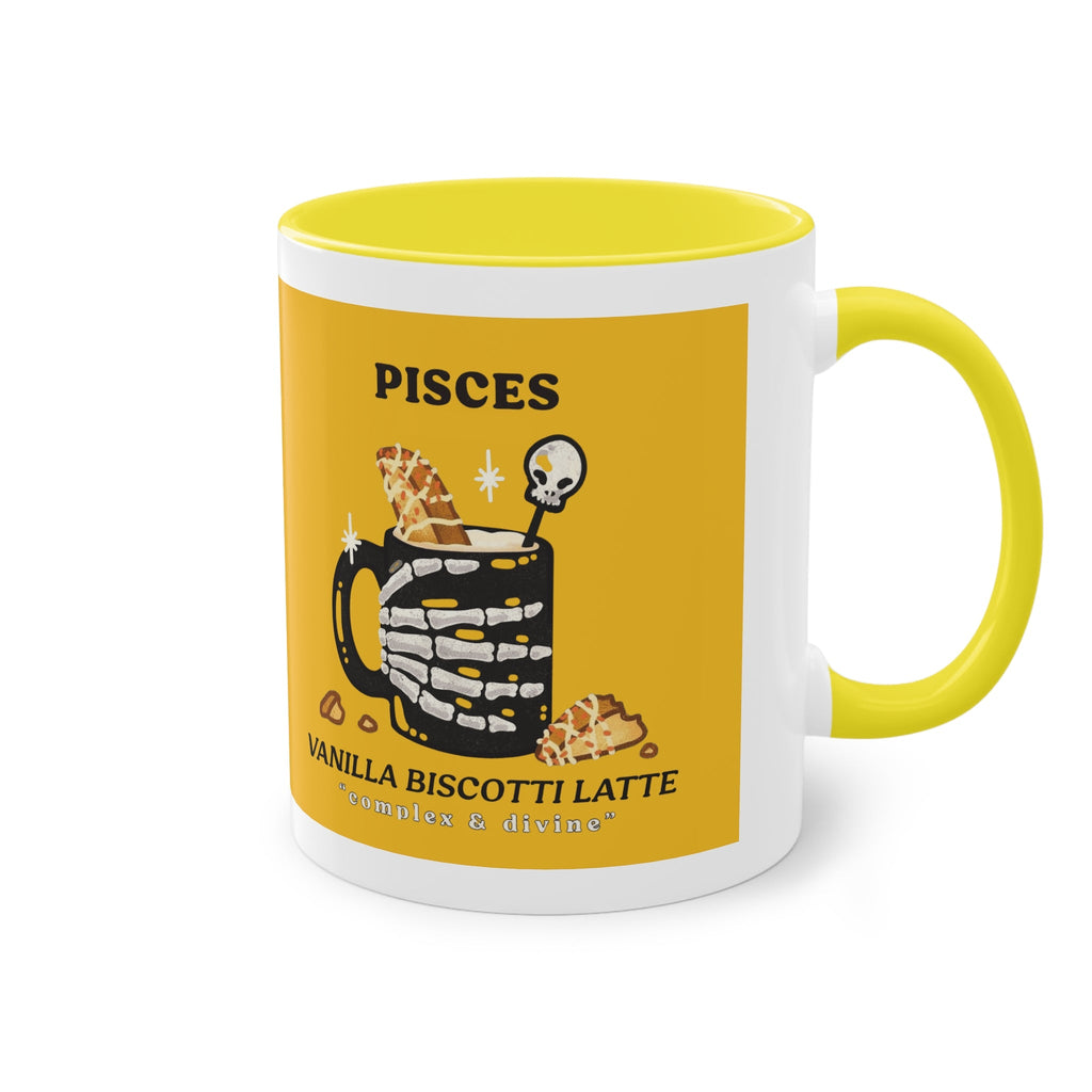 creepy cute mugs Pisces Zodiac Two - Tone Coffee Mug, Horoscope Gift, Astrology Mug, Unique Coffee Cup, Personalized Birthday Present - Metamorphosis Creations