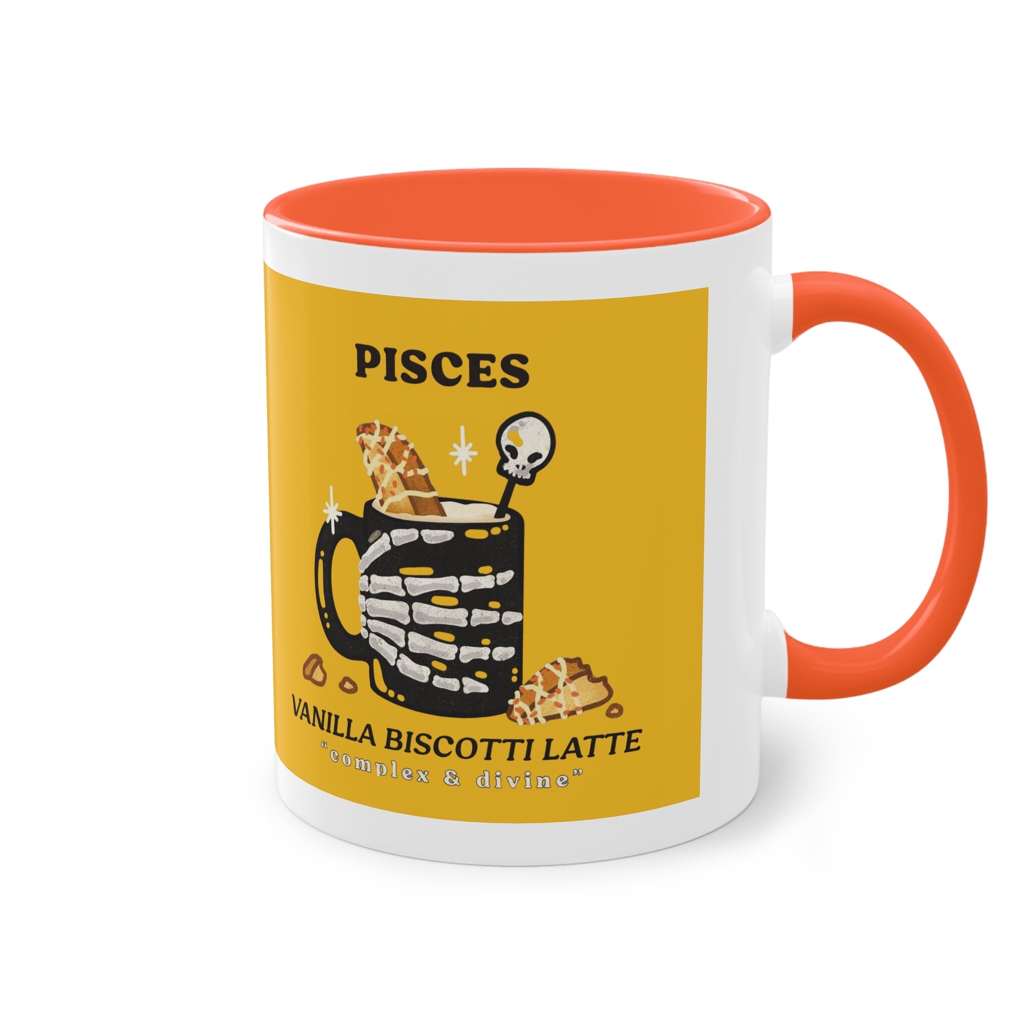 creepy cute mugs Pisces Zodiac Two - Tone Coffee Mug, Horoscope Gift, Astrology Mug, Unique Coffee Cup, Personalized Birthday Present - Metamorphosis Creations