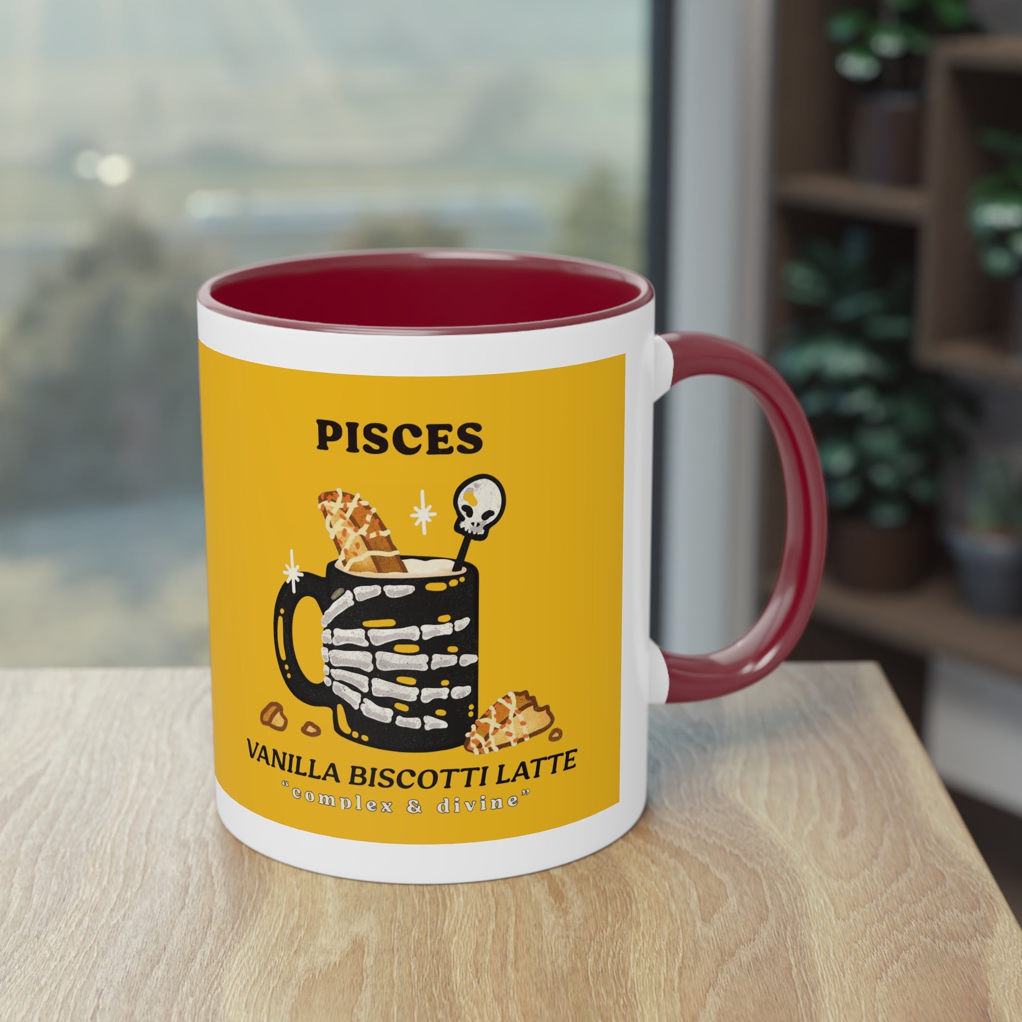 creepy cute mugs Pisces Zodiac Two - Tone Coffee Mug, Horoscope Gift, Astrology Mug, Unique Coffee Cup, Personalized Birthday Present - Metamorphosis Creations