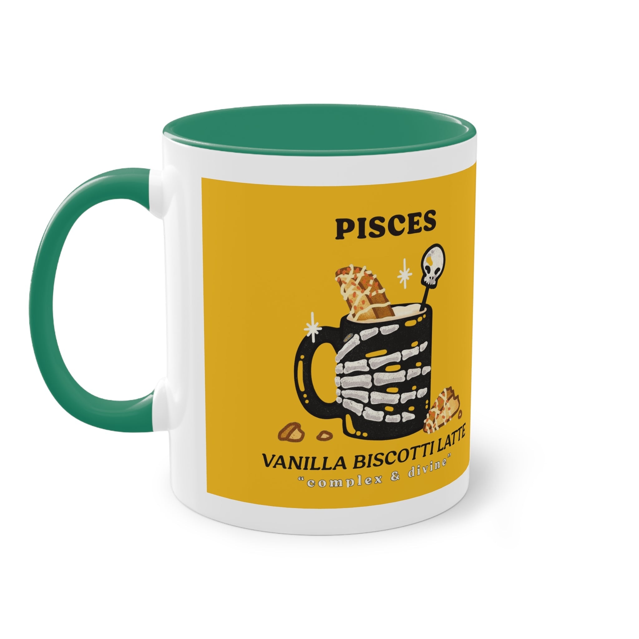 creepy cute mugs Pisces Zodiac Two - Tone Coffee Mug, Horoscope Gift, Astrology Mug, Unique Coffee Cup, Personalized Birthday Present - Metamorphosis Creations
