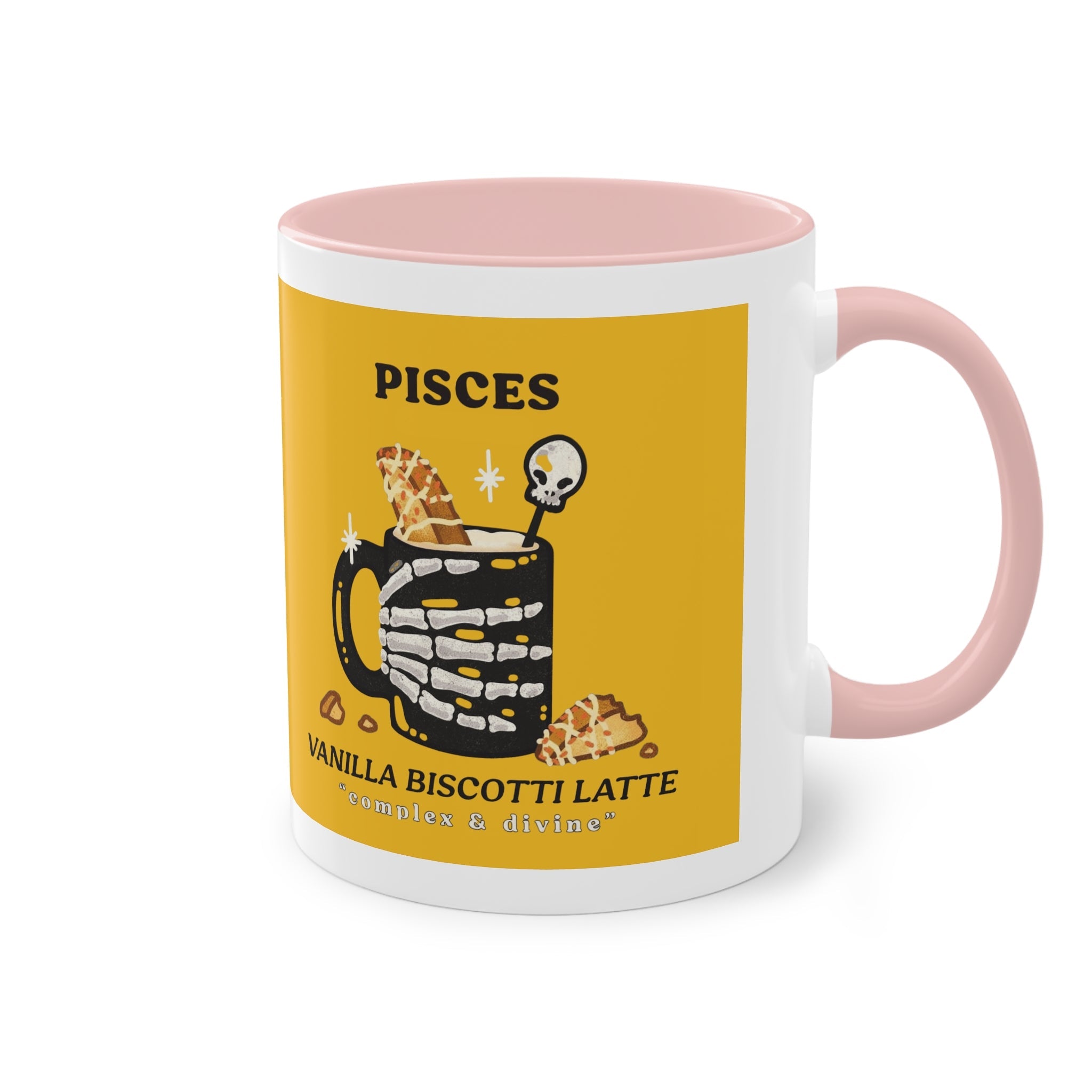 creepy cute mugs Pisces Zodiac Two - Tone Coffee Mug, Horoscope Gift, Astrology Mug, Unique Coffee Cup, Personalized Birthday Present - Metamorphosis Creations