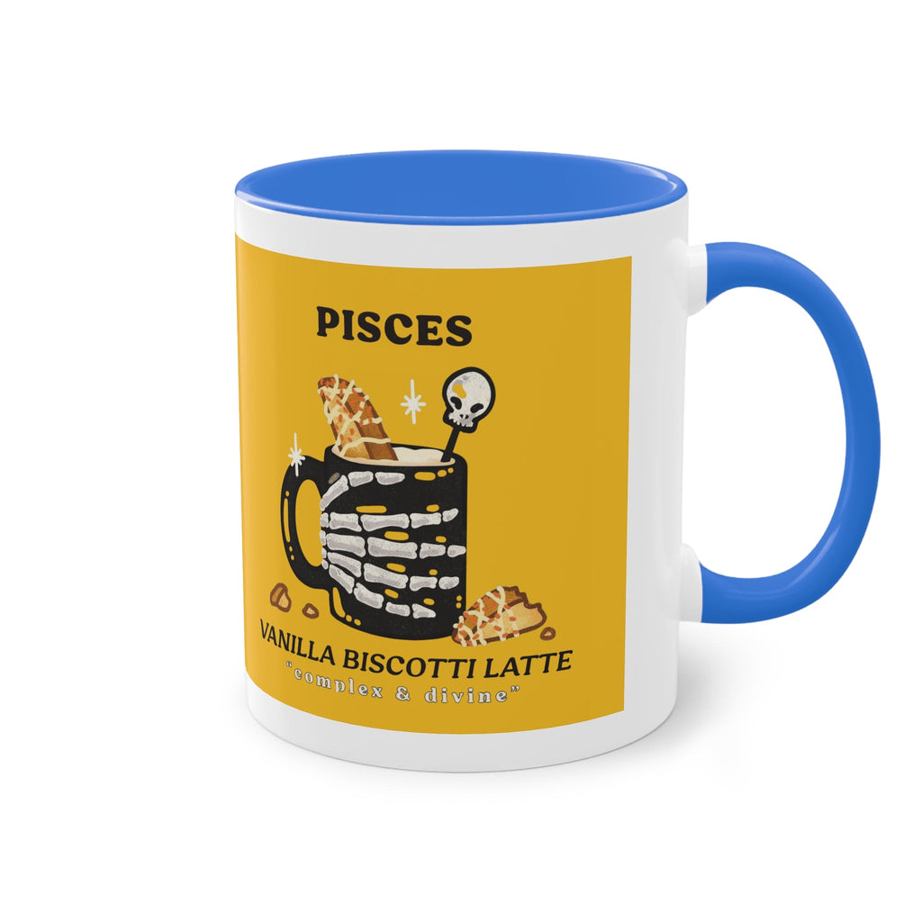 creepy cute mugs Pisces Zodiac Two - Tone Coffee Mug, Horoscope Gift, Astrology Mug, Unique Coffee Cup, Personalized Birthday Present - Metamorphosis Creations