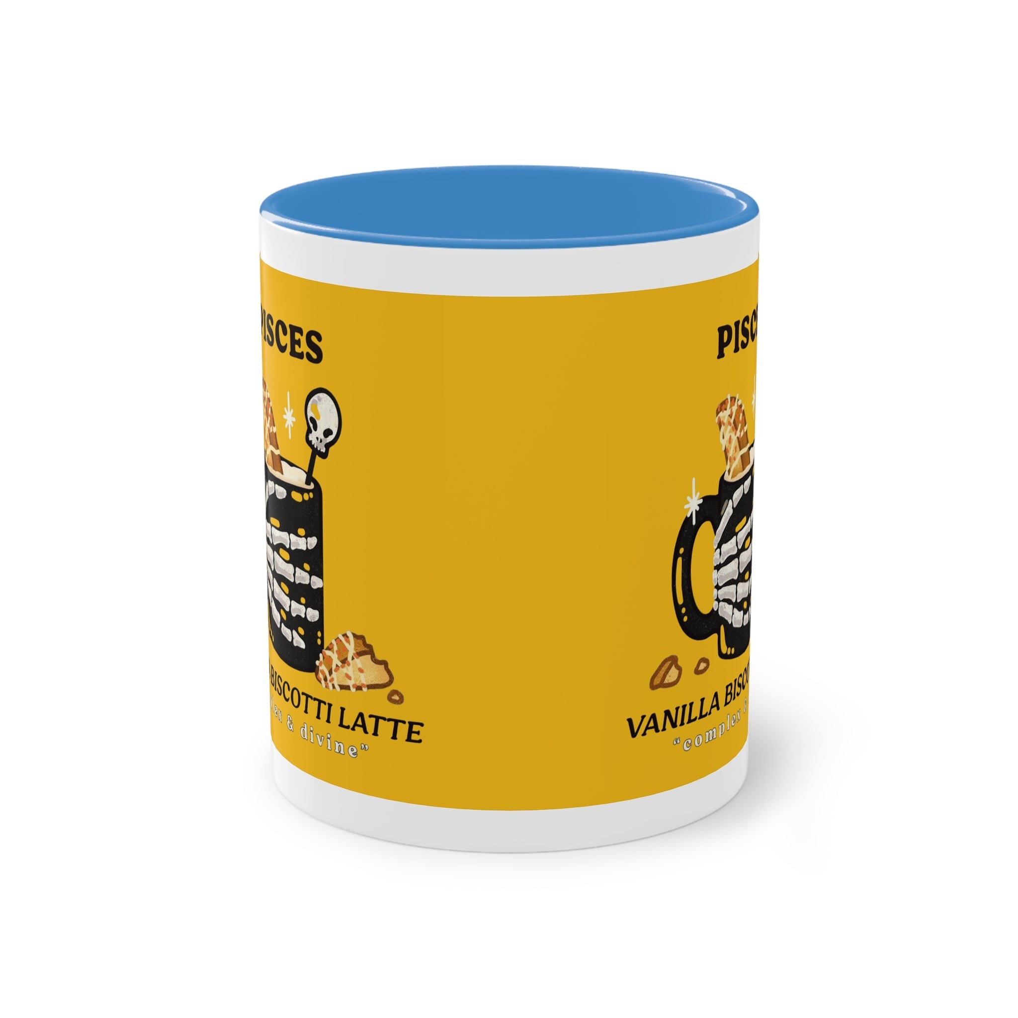 creepy cute mugs Pisces Zodiac Two - Tone Coffee Mug, Horoscope Gift, Astrology Mug, Unique Coffee Cup, Personalized Birthday Present - Metamorphosis Creations