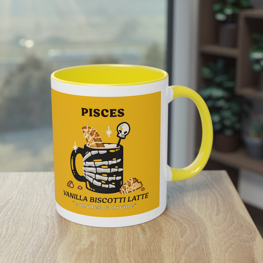 creepy cute mugs Pisces Zodiac Two - Tone Coffee Mug, Horoscope Gift, Astrology Mug, Unique Coffee Cup, Personalized Birthday Present - Metamorphosis Creations