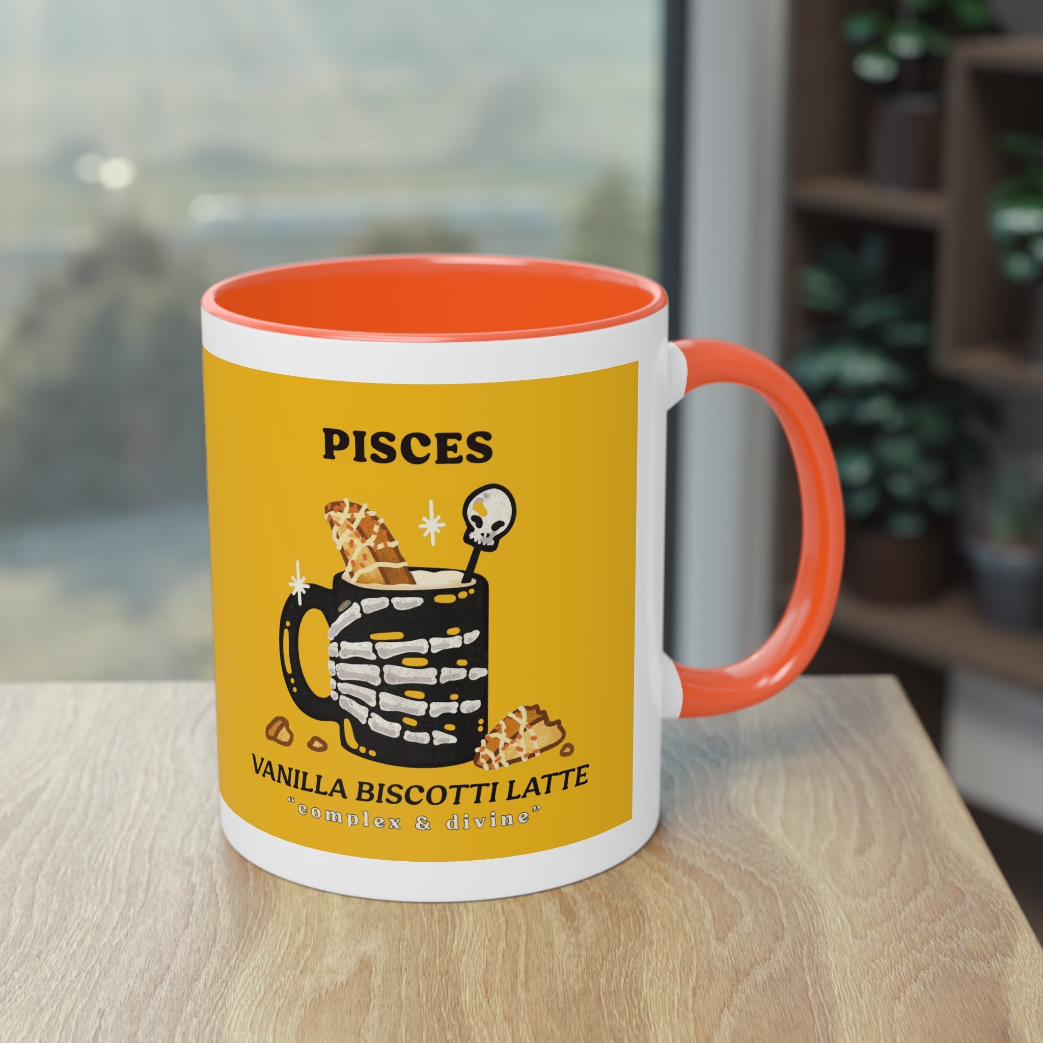 creepy cute mugs Pisces Zodiac Two - Tone Coffee Mug, Horoscope Gift, Astrology Mug, Unique Coffee Cup, Personalized Birthday Present - Metamorphosis Creations