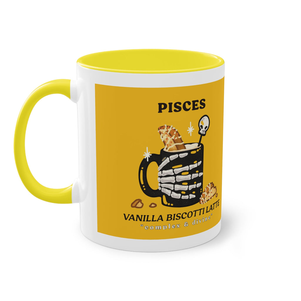 creepy cute mugs Pisces Zodiac Two - Tone Coffee Mug, Horoscope Gift, Astrology Mug, Unique Coffee Cup, Personalized Birthday Present - Metamorphosis Creations