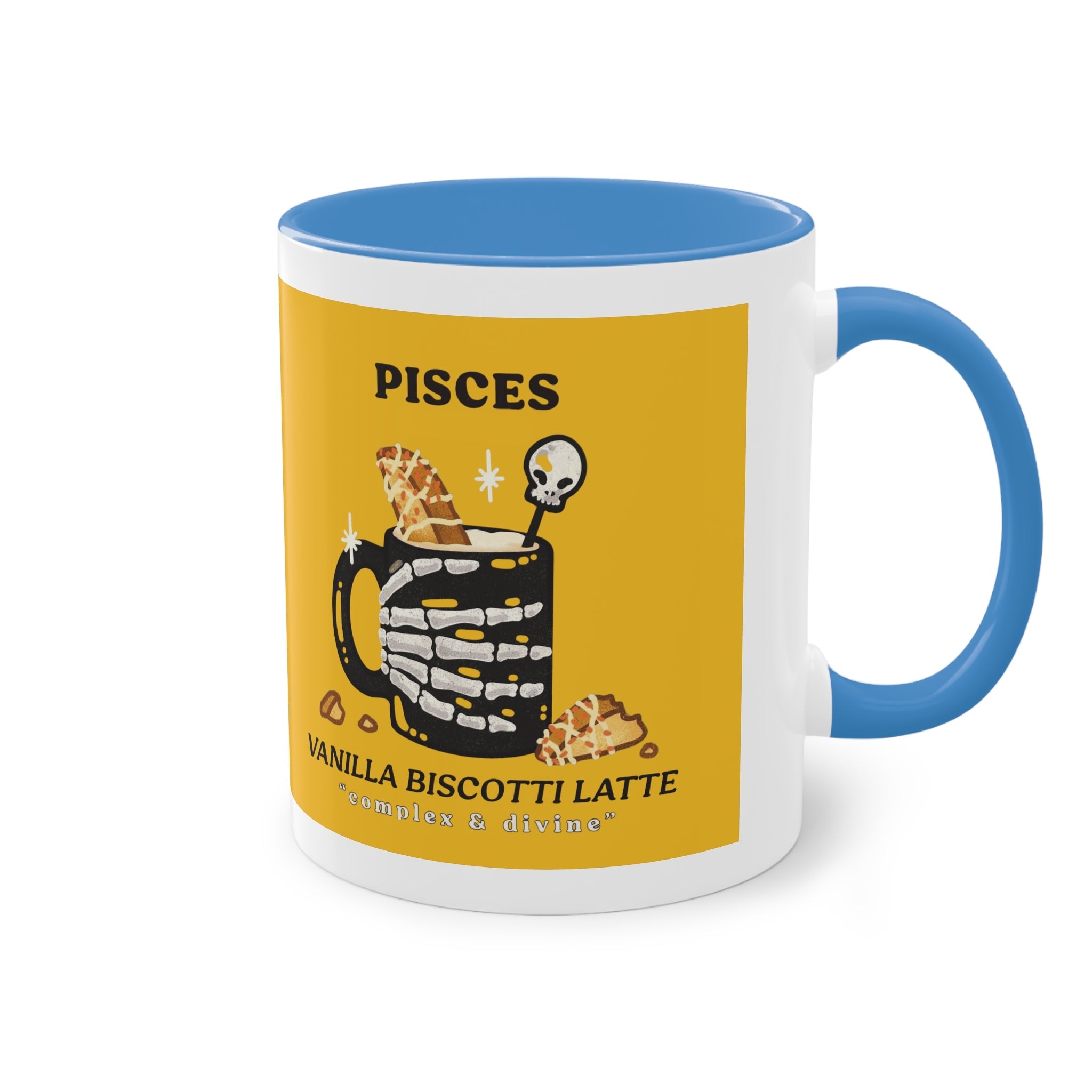 creepy cute mugs Pisces Zodiac Two - Tone Coffee Mug, Horoscope Gift, Astrology Mug, Unique Coffee Cup, Personalized Birthday Present - Metamorphosis Creations