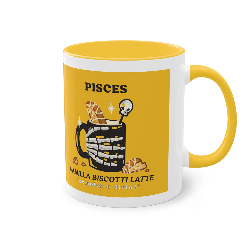 creepy cute mugs Pisces Zodiac Two - Tone Coffee Mug, Horoscope Gift, Astrology Mug, Unique Coffee Cup, Personalized Birthday Present - Metamorphosis Creations