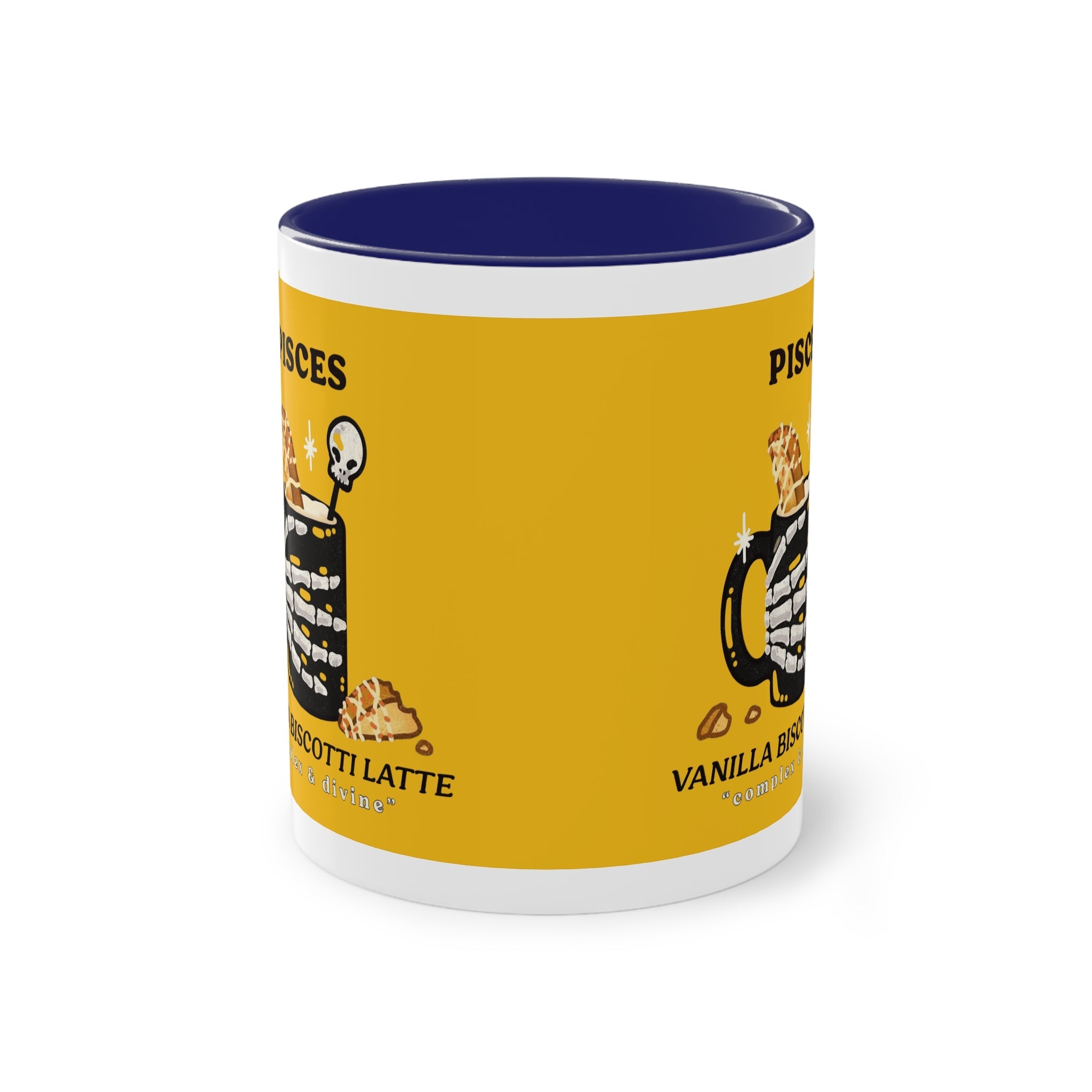 creepy cute mugs Pisces Zodiac Two - Tone Coffee Mug, Horoscope Gift, Astrology Mug, Unique Coffee Cup, Personalized Birthday Present - Metamorphosis Creations