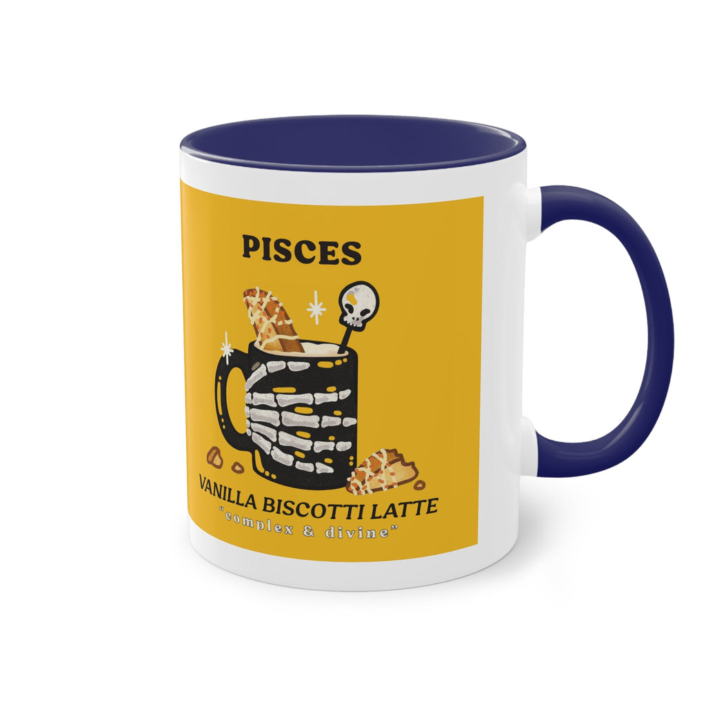 creepy cute mugs Pisces Zodiac Two - Tone Coffee Mug, Horoscope Gift, Astrology Mug, Unique Coffee Cup, Personalized Birthday Present - Metamorphosis Creations