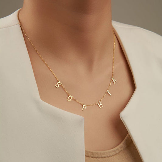 Custom Cute Multi Letter Name Necklace - Metamorphosis Creations