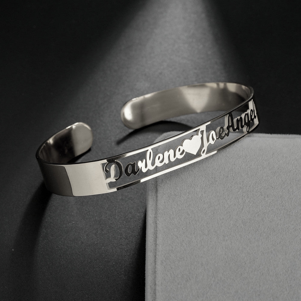 Custom Engraved Stainless Steel Bangle Jewelry Customized Name Bracelet Personalized Custom Bangles Stainless Steel Jewelry - Metamorphosis Creations