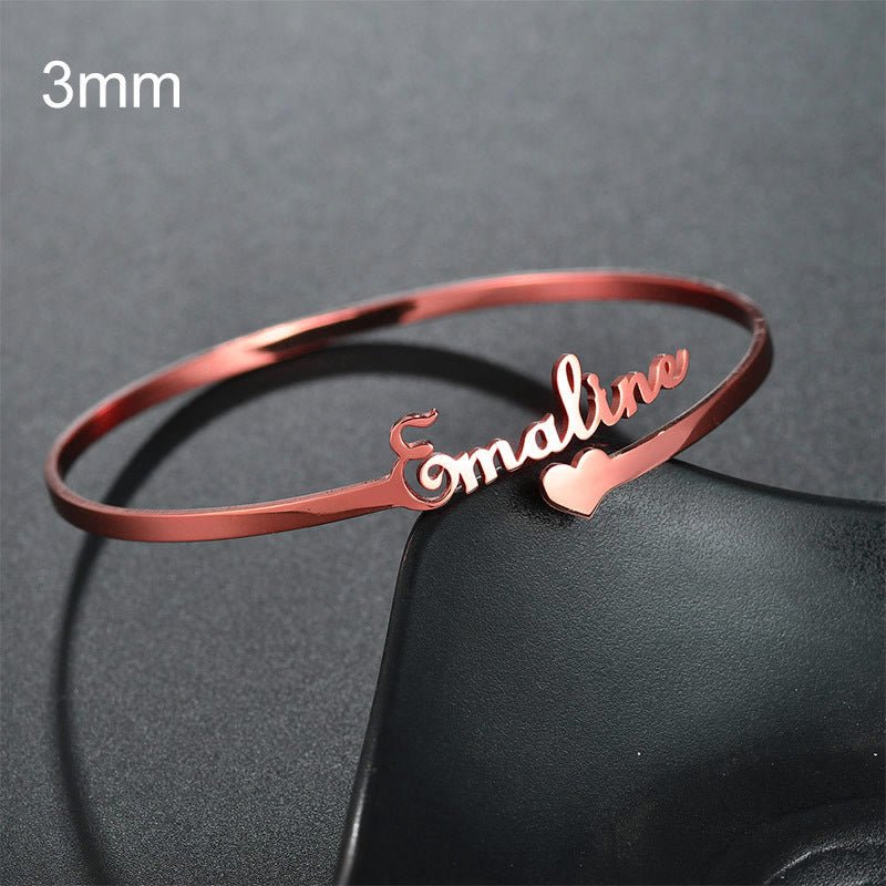 Custom Engraved Stainless Steel Bangle Jewelry Customized Name Bracelet Personalized Custom Bangles Stainless Steel Jewelry - Metamorphosis Creations