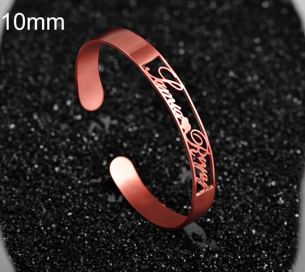 Custom Engraved Stainless Steel Bangle Jewelry Customized Name Bracelet Personalized Custom Bangles Stainless Steel Jewelry - Metamorphosis Creations