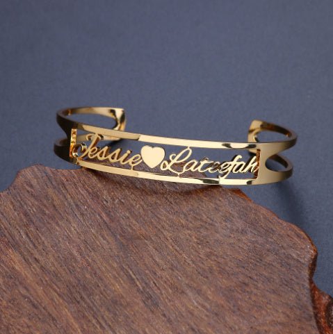 Custom Engraved Stainless Steel Bangle Jewelry Customized Name Bracelet Personalized Custom Bangles Stainless Steel Jewelry - Metamorphosis Creations