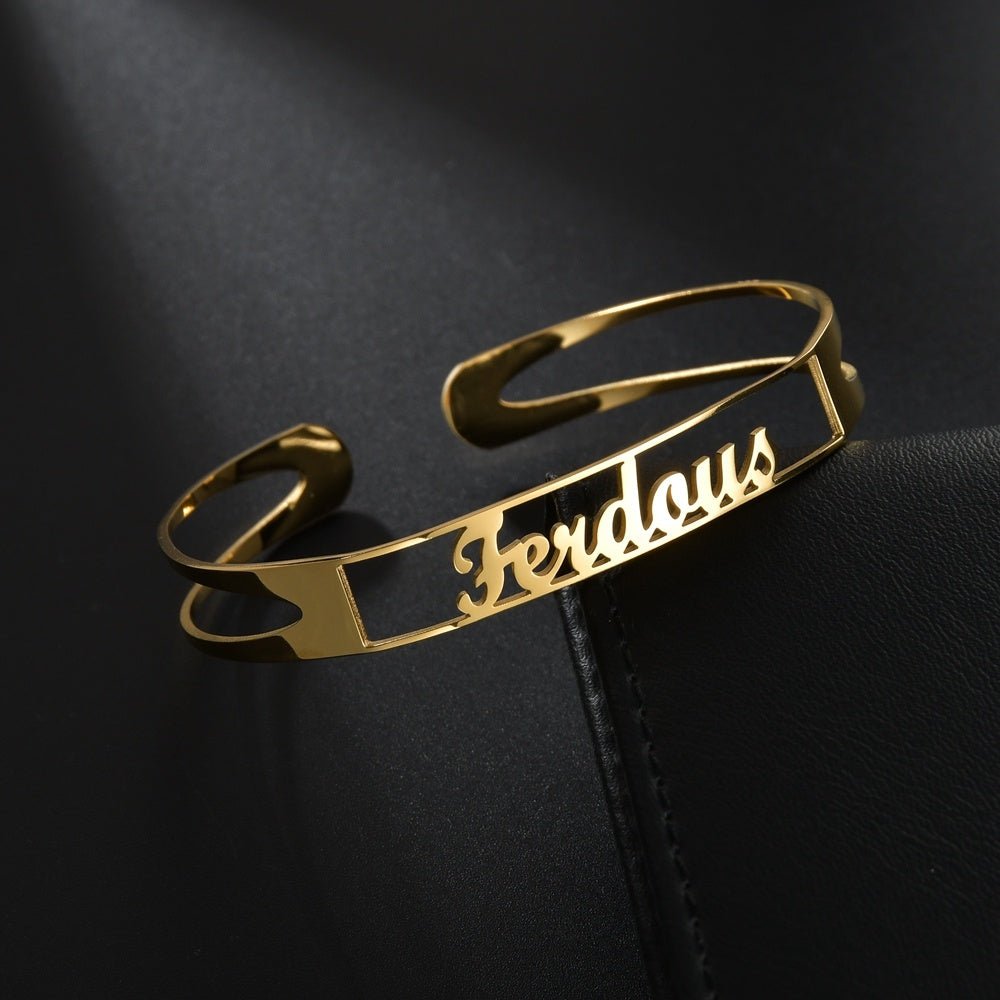 Custom Engraved Stainless Steel Bangle Jewelry Customized Name Bracelet Personalized Custom Bangles Stainless Steel Jewelry - Metamorphosis Creations