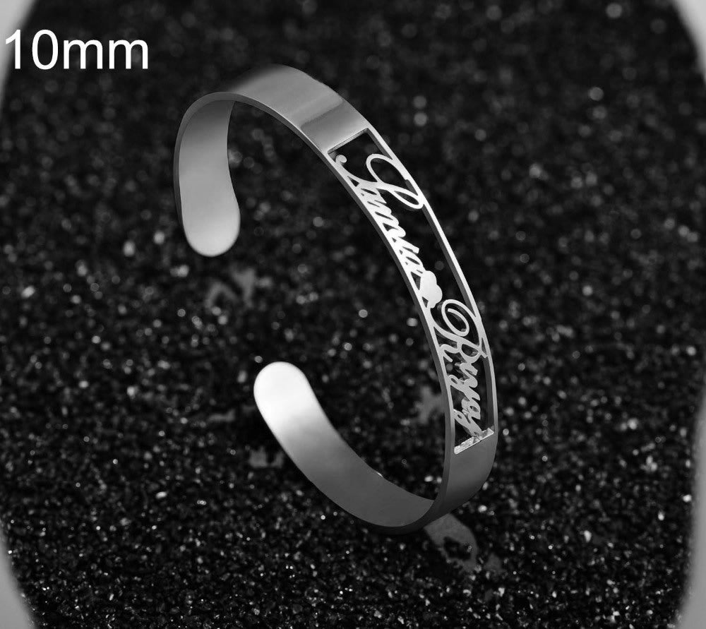 Custom Engraved Stainless Steel Bangle Jewelry Customized Name Bracelet Personalized Custom Bangles Stainless Steel Jewelry - Metamorphosis Creations