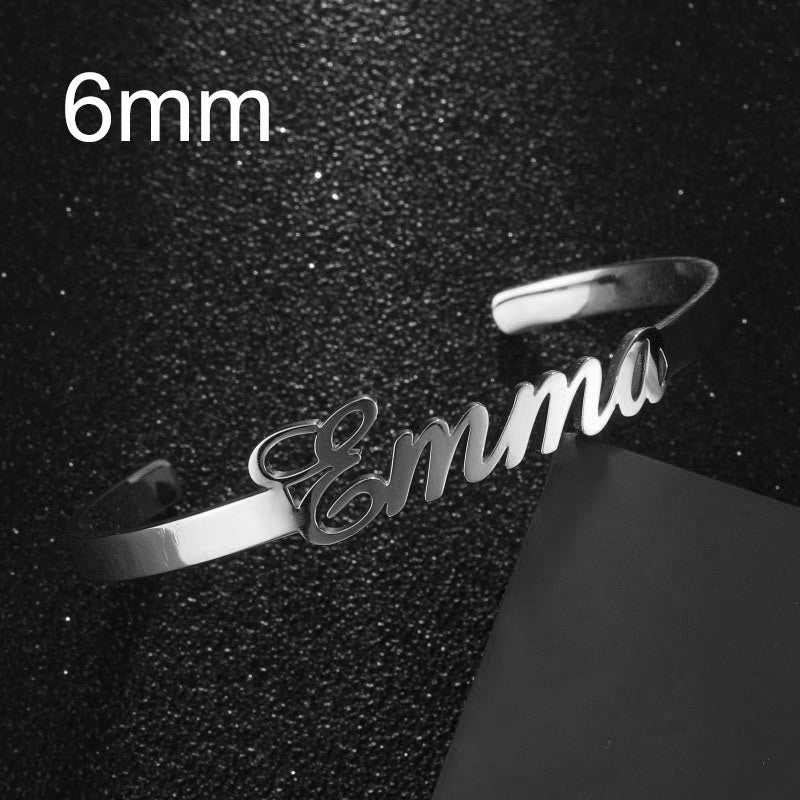 Custom Engraved Stainless Steel Bangle Jewelry Customized Name Bracelet Personalized Custom Bangles Stainless Steel Jewelry - Metamorphosis Creations