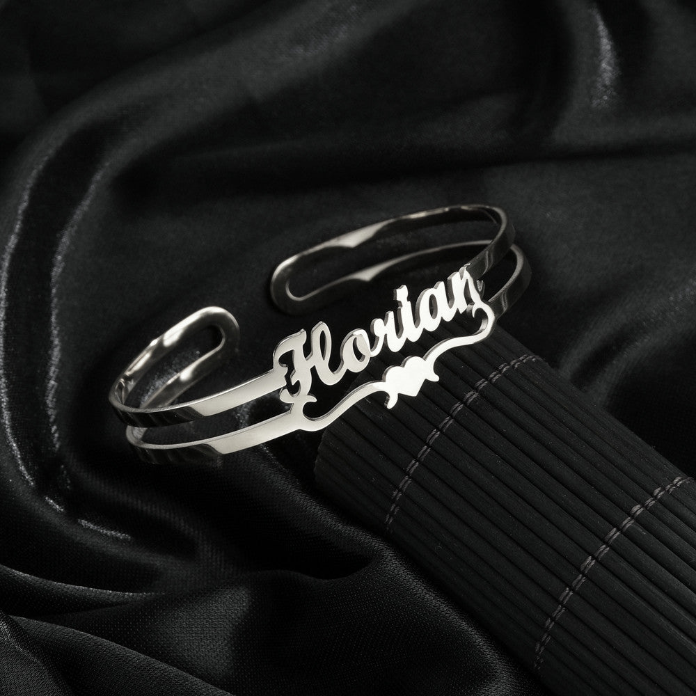 Custom Engraved Stainless Steel Bangle Jewelry Customized Name Bracelet Personalized Custom Bangles Stainless Steel Jewelry - Metamorphosis Creations