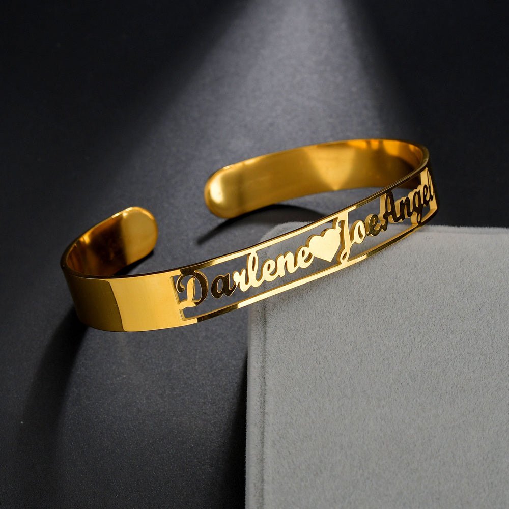 Custom Engraved Stainless Steel Bangle Jewelry Customized Name Bracelet Personalized Custom Bangles Stainless Steel Jewelry - Metamorphosis Creations