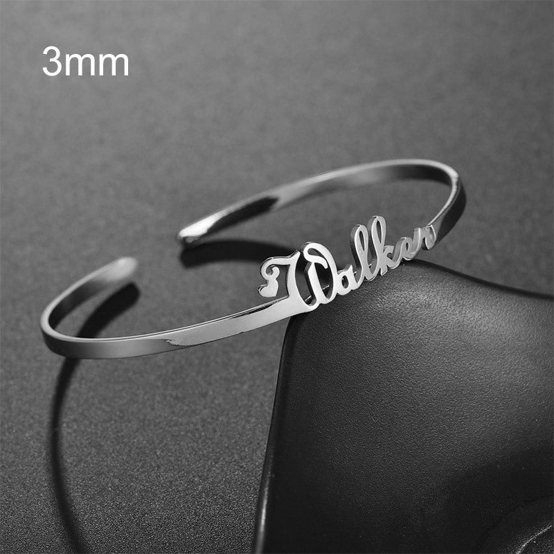 Custom Engraved Stainless Steel Bangle Jewelry - Metamorphosis Creations