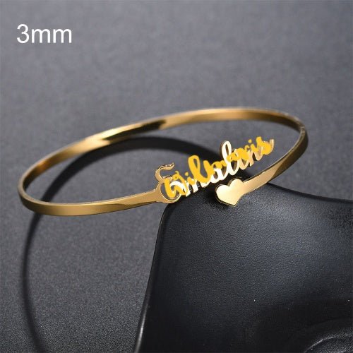 Custom Engraved Stainless Steel Bangle Jewelry - Metamorphosis Creations