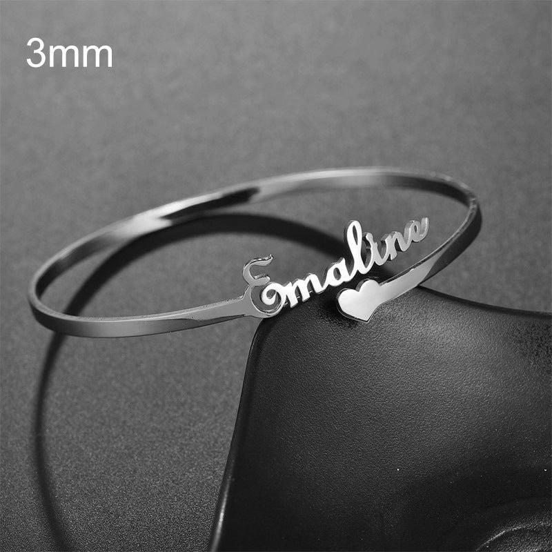 Custom Engraved Stainless Steel Bangle Jewelry - Metamorphosis Creations