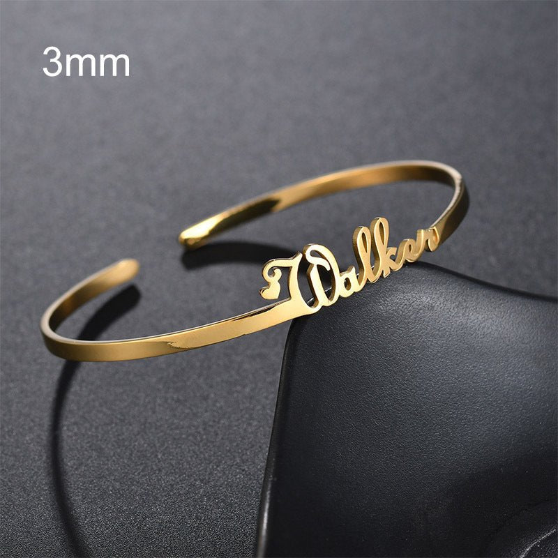 Custom Engraved Stainless Steel Bangle Jewelry - Metamorphosis Creations