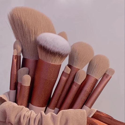 13 PCS Cosmetic Brushes Set Eye Shadow Foundation BB Cream Concealer Women Cosmetic Brush Eyeshadow Blush Powder Blending Beauty Soft Comprehensive Make Up Tools