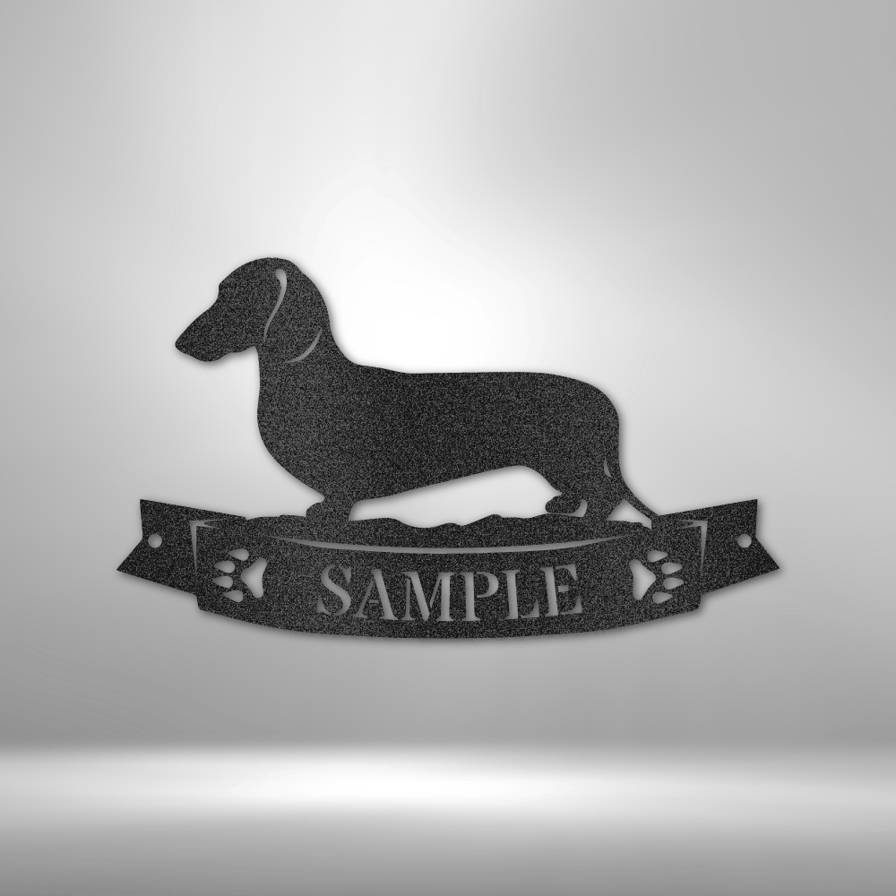 Dachshund Banner Monogram - Steel Sign - Metamorphosis Creations