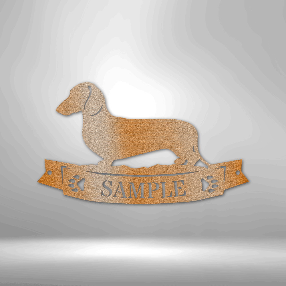 Dachshund Banner Monogram - Steel Sign - Metamorphosis Creations