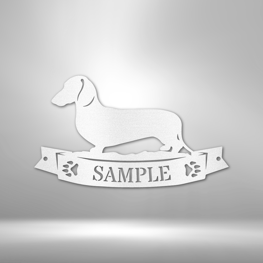 Dachshund Banner Monogram - Steel Sign - Metamorphosis Creations