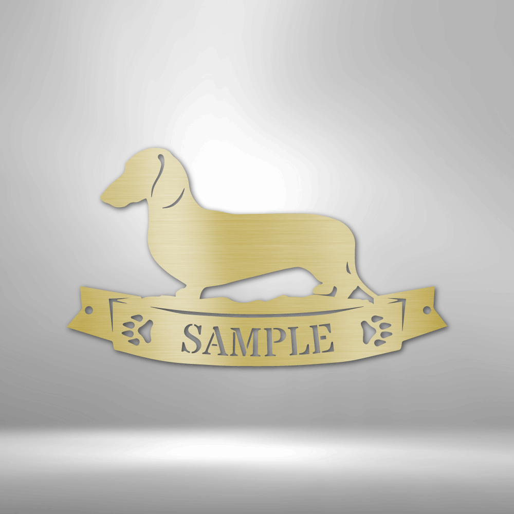 Dachshund Banner Monogram - Steel Sign - Metamorphosis Creations