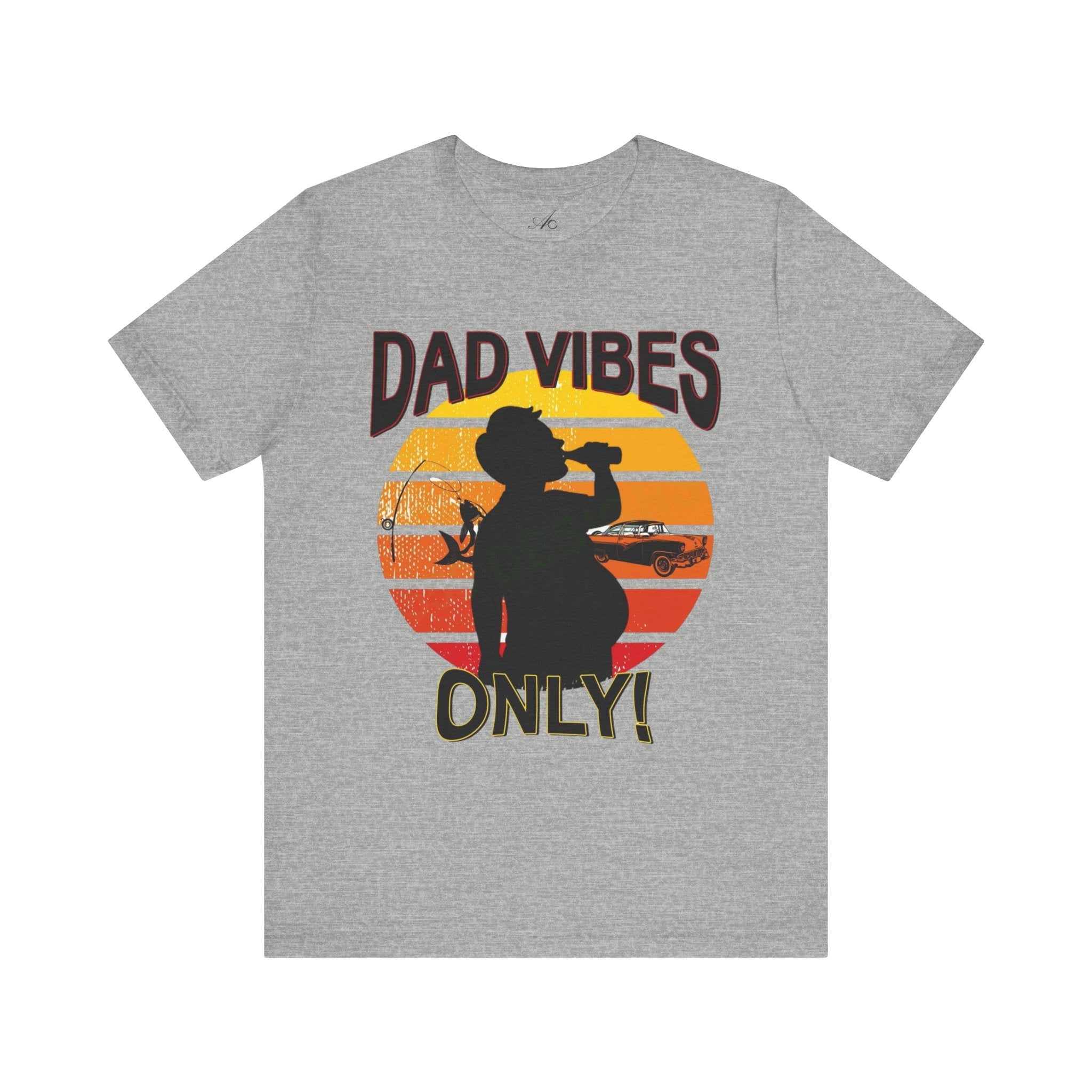 Dad Vibes Only Unisex Tee, Fun Casual T-Shirt for Dads, Perfect Gift for Father's Day, Summer Barbecue, Weekend Outing - Metamorphosis Creations