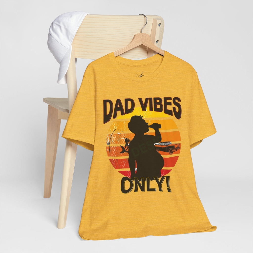 Dad Vibes Only Unisex Tee, Fun Casual T-Shirt for Dads, Perfect Gift for Father's Day, Summer Barbecue, Weekend Outing - Metamorphosis Creations