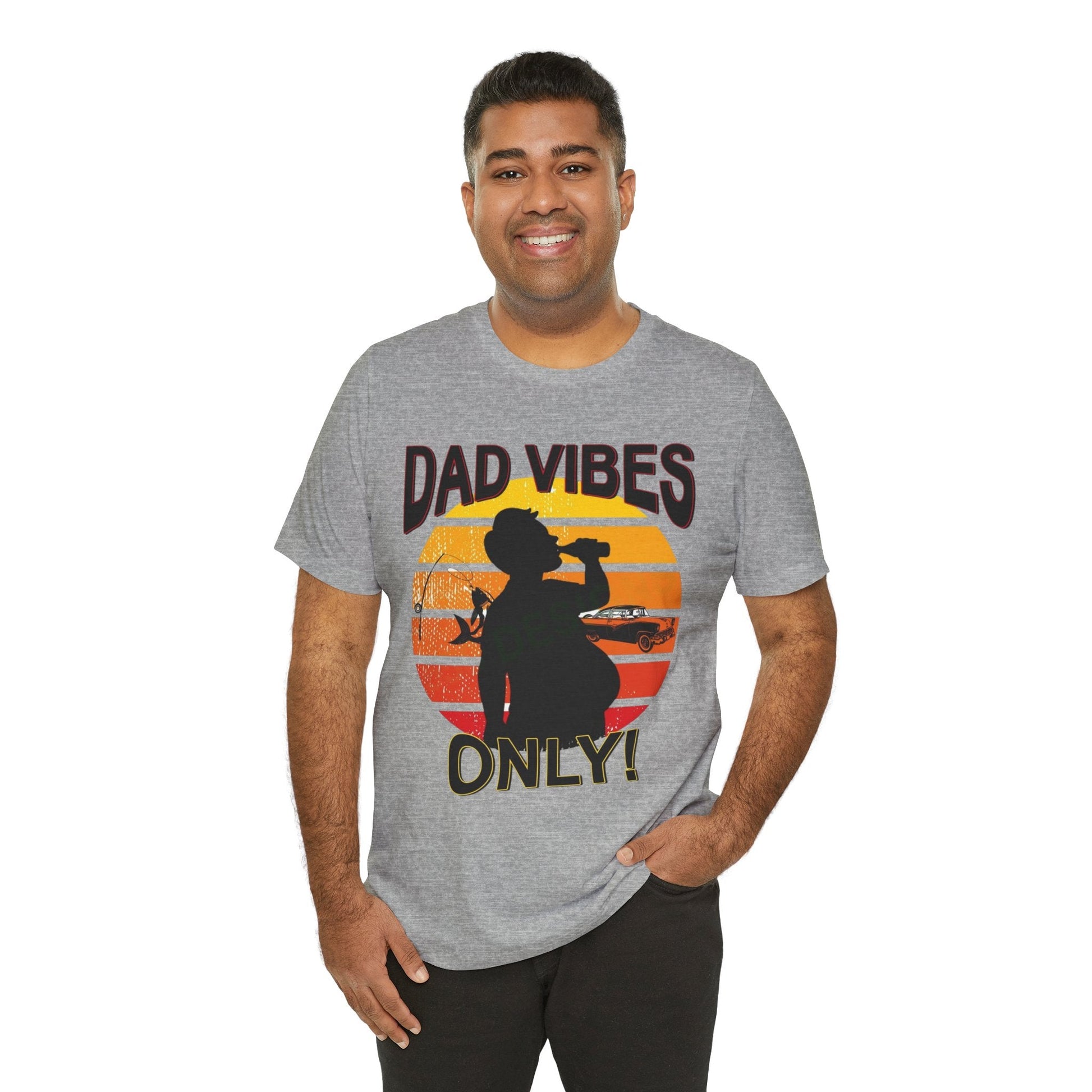 Dad Vibes Only Unisex Tee, Fun Casual T-Shirt for Dads, Perfect Gift for Father's Day, Summer Barbecue, Weekend Outing - Metamorphosis Creations