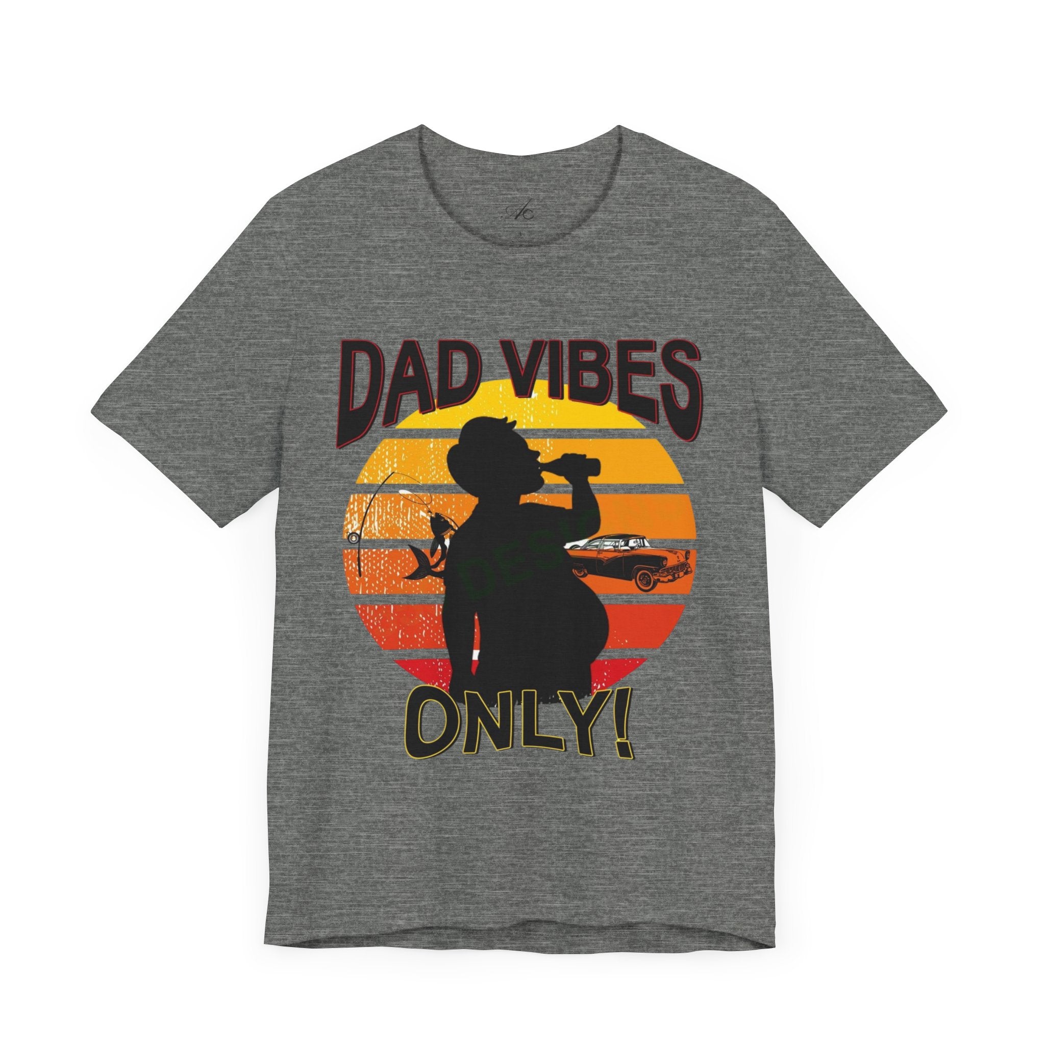 Dad Vibes Only Unisex Tee, Fun Casual T-Shirt for Dads, Perfect Gift for Father's Day, Summer Barbecue, Weekend Outing - Metamorphosis Creations