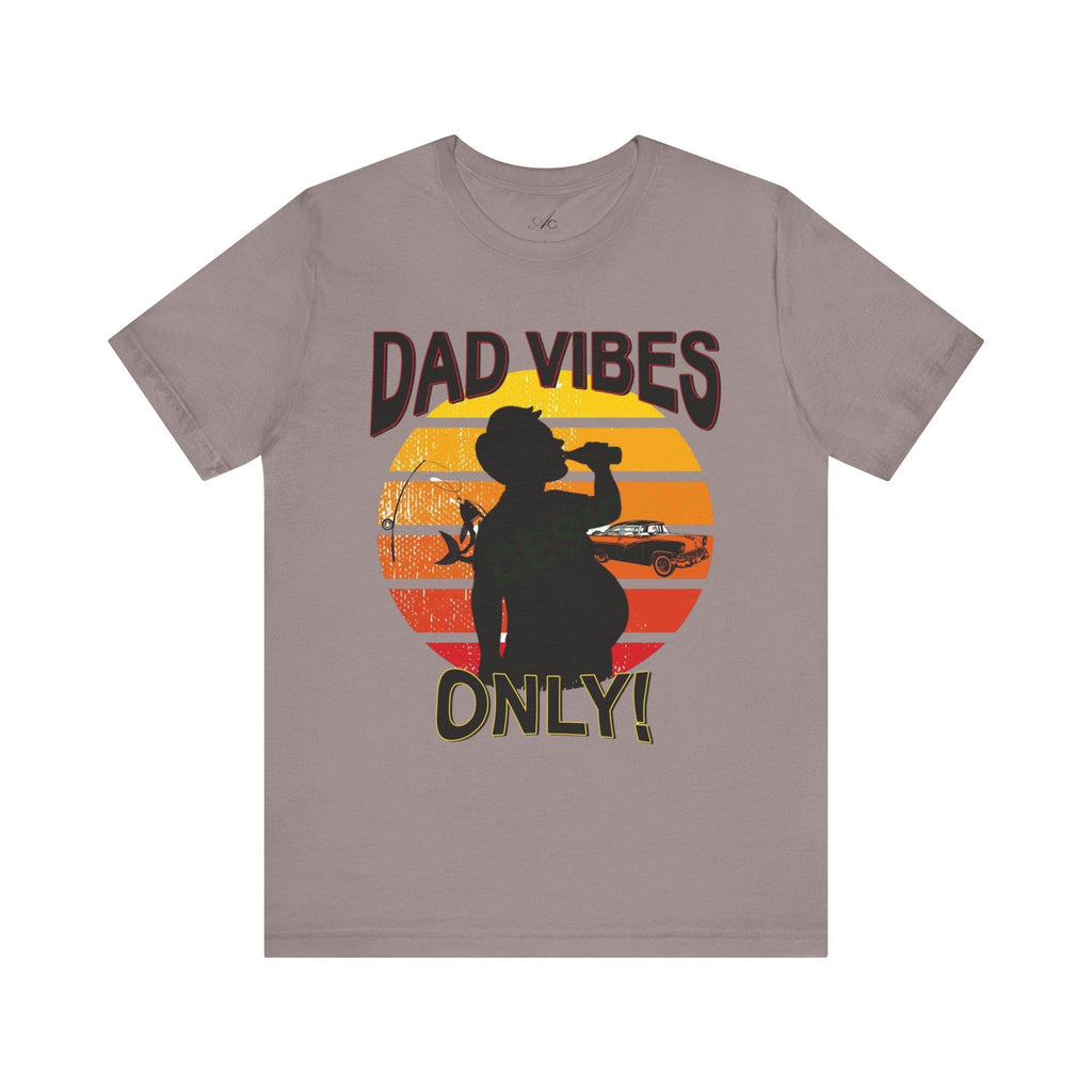 Dad Vibes Only Unisex Tee, Fun Casual T-Shirt for Dads, Perfect Gift for Father's Day, Summer Barbecue, Weekend Outing - Metamorphosis Creations